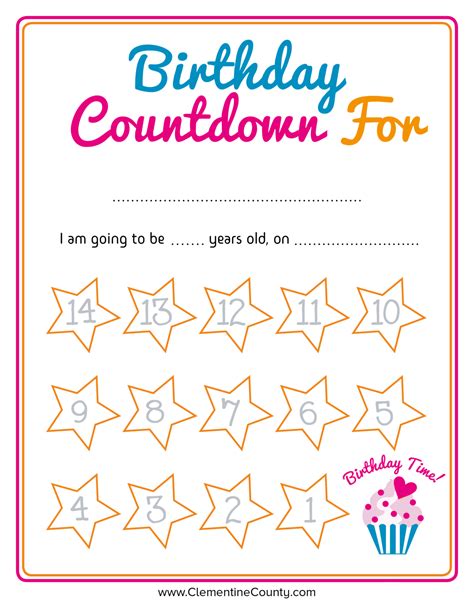 Birthday Countdown Printable